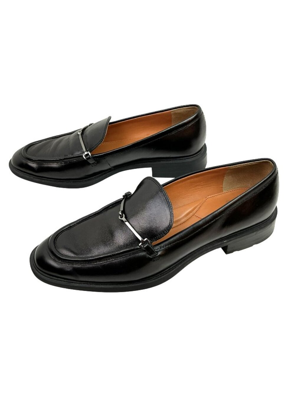 Sarto A-EDA Leather Horse Bit Slip On Loafers Womens 9.5M Black